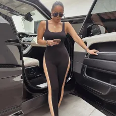 Sexy, soft, tucked in, backless pants jumpsuit