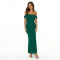 Sexy open back one line neck mesh patchwork buttocks long skirt