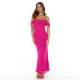 Sexy open back one line neck mesh patchwork buttocks long skirt