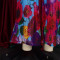 Fashion Large V-Neck Chiffon Lantern Sleeve Top Wide Leg Pants Two Piece Set