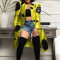 Fashionable sequin patchwork distinctive trench coat