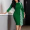 Fashionable oversized hip wrap slim round neck pencil skirt