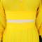 Fashion Large V-Neck Chiffon Lantern Sleeve Top Wide Leg Pants Two Piece Set