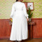 Fashion Large V-Neck Fashion Temperament Solid Color Pleated Dress Dress