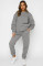Fashionable solid color round neck plush casual sweater set
