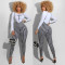 Fashion Letter Top Casual Pants Printed Strap Pants Two Piece Set