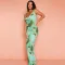 Sexy Swing Neck Open Back Spliced Slim Slim Slim Strap Long Dress