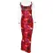 Sexy Swing Neck Open Back Spliced Slim Slim Slim Strap Long Dress