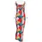 Sexy Swing Neck Open Back Spliced Slim Slim Slim Strap Long Dress