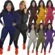 Fashion Large Casual Solid Burnt Sports Set