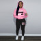 Fashionable oversized plush hoodie casual printed sports set