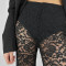 Sexy Lace Perspective High Waist Panel Long Straight Leg Pants