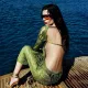 Fashionable and Sexy Spicy Girl Knitted Open Back Long Sleeve Long Dress