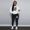 Fashionable oversized plush hoodie casual printed sports set