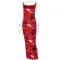 Sexy Swing Neck Open Back Spliced Slim Slim Slim Strap Long Dress