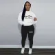 Fashionable oversized plush hoodie casual printed sports set