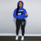 Fashionable oversized plush hoodie casual printed sports set