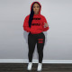 Fashionable oversized plush hoodie casual printed sports set