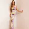 Sexy Swing Neck Open Back Spliced Slim Slim Slim Strap Long Dress