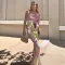 Sexy Swing Neck Open Back Spliced Slim Slim Slim Strap Long Dress