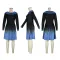 Fashionable printed temperament long sleeved waistband dress