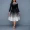 Fashionable printed temperament long sleeved waistband dress