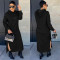 Fashion casual solid color hooded sweater solid color dress