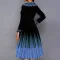 Fashionable printed temperament long sleeved waistband dress