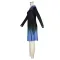 Fashionable printed temperament long sleeved waistband dress