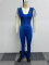 Sexy Large Solid Color Perspective Elastic Tight Wrap Hip Jumpsuit