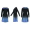 Fashionable printed temperament long sleeved waistband dress