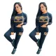 Fashion gilded casual long sleeved+pants set