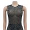 Fashionable solid color mesh hot diamond sleeveless dress