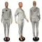Fashion hooded sweater embroidered two-piece set