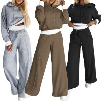 Fashion sweater wide leg pants set
