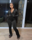 Fashion Golden Velvet Zipper Hooded Warm Casual Set