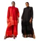 Fashionable Loose Swing Middle Eastern Scarf Collar Fringe Robe Dress