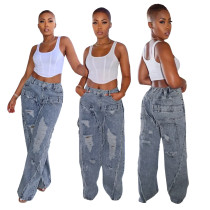 Fashion straight denim pants