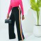 Fashionable color blocking side striped pants