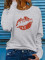 Fashion Lip Letter Water Diamond Hot Stamping T-shirt Top