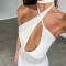 Fashion Hollow Out Sexy Open Back Strap Hanging Neck Tank Top
