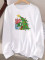 Fashion Christmas Pattern Printed Round Neck Long Sleeve T-shirt Top