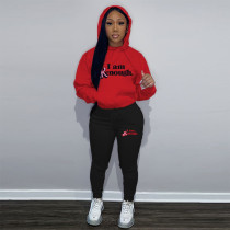 Fashion oversized hoodie casual printed sports set
