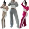 Fashionable contrasting color patchwork casual set