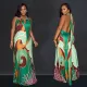 Sexy printed sleeveless backless long dress dress