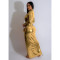 Fashionable solid color gilded long sleeved pleated long skirt dress