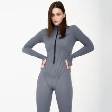 Sexy tight zippered jumpsuit