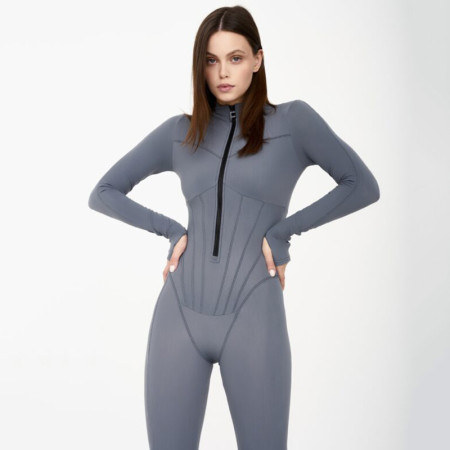 Sexy tight zippered jumpsuit