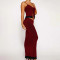 Fashionable and Sexy Backless Long Dress Set