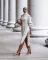 Fashion casual high neck split knit long skirt